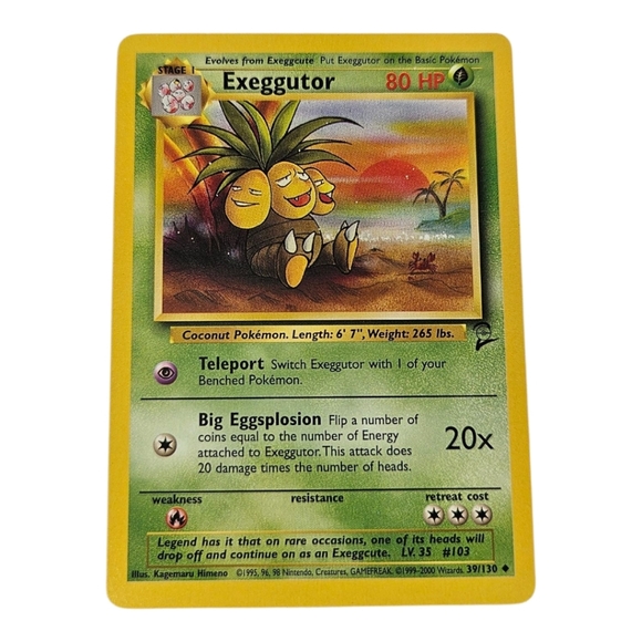 Pokemon | Toys | 999 Base Set 2 Pokemon Exeggutor Trading Card Green ...